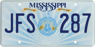 MS license plate JFS287