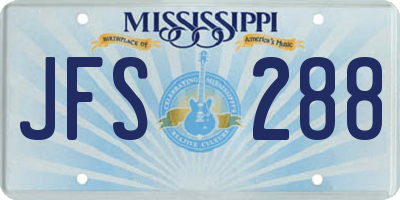 MS license plate JFS288