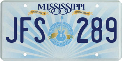 MS license plate JFS289