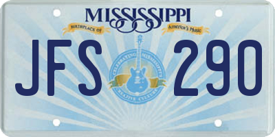 MS license plate JFS290