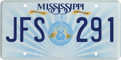 MS license plate JFS291