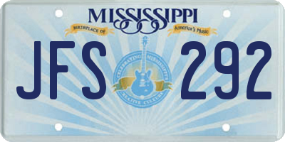 MS license plate JFS292
