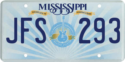MS license plate JFS293