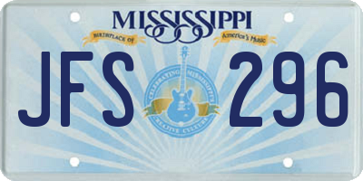 MS license plate JFS296