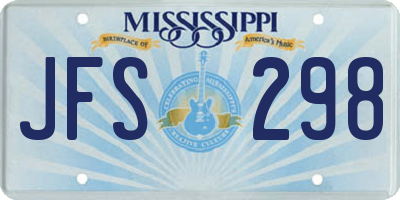 MS license plate JFS298