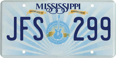 MS license plate JFS299