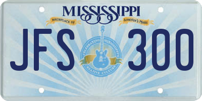 MS license plate JFS300