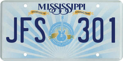 MS license plate JFS301
