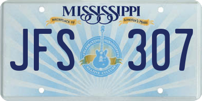 MS license plate JFS307