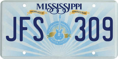 MS license plate JFS309