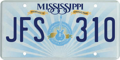 MS license plate JFS310