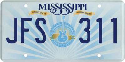 MS license plate JFS311