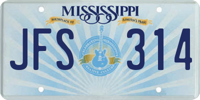 MS license plate JFS314