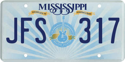 MS license plate JFS317