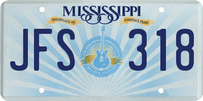 MS license plate JFS318