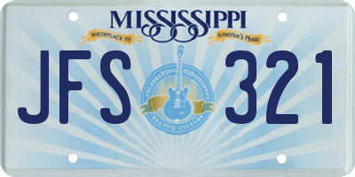 MS license plate JFS321