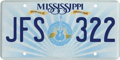MS license plate JFS322