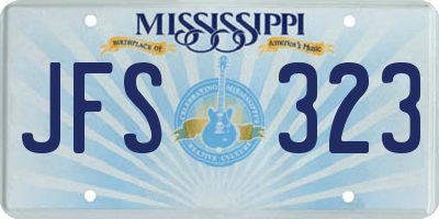 MS license plate JFS323