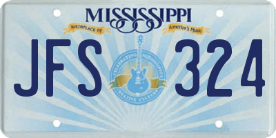 MS license plate JFS324