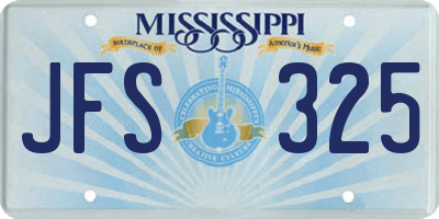 MS license plate JFS325