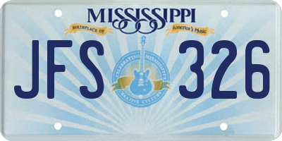 MS license plate JFS326