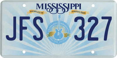 MS license plate JFS327