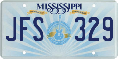 MS license plate JFS329