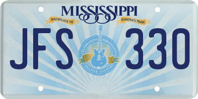 MS license plate JFS330