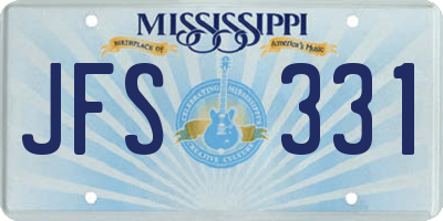 MS license plate JFS331