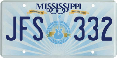 MS license plate JFS332