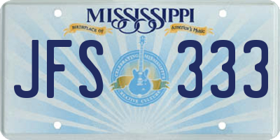 MS license plate JFS333