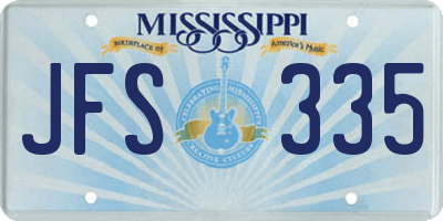 MS license plate JFS335