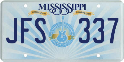 MS license plate JFS337