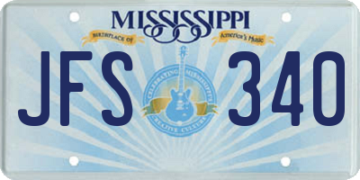 MS license plate JFS340