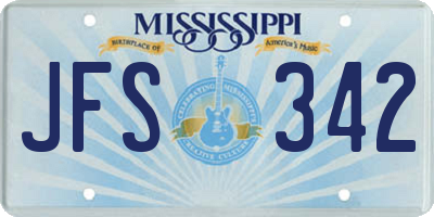 MS license plate JFS342