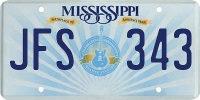 MS license plate JFS343
