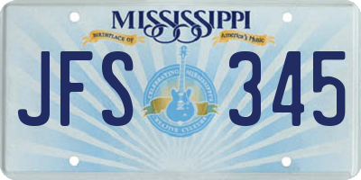 MS license plate JFS345