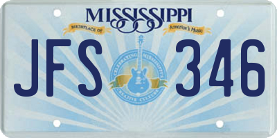 MS license plate JFS346