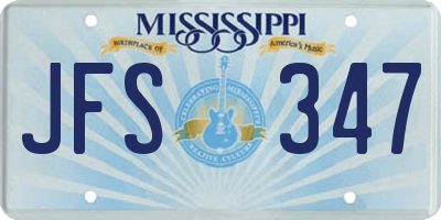 MS license plate JFS347