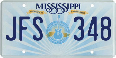 MS license plate JFS348