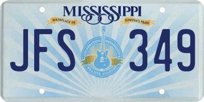 MS license plate JFS349