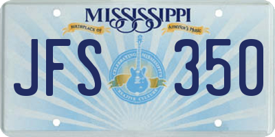 MS license plate JFS350