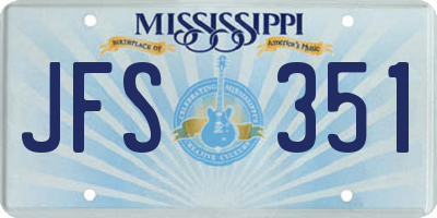MS license plate JFS351