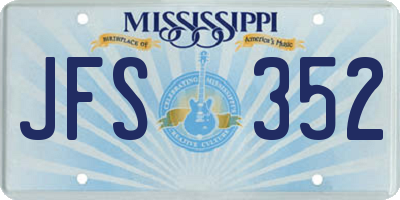 MS license plate JFS352