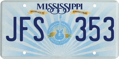 MS license plate JFS353