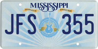 MS license plate JFS355