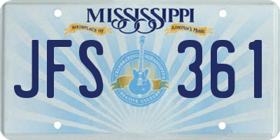 MS license plate JFS361