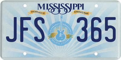 MS license plate JFS365