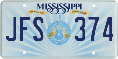 MS license plate JFS374