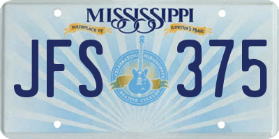 MS license plate JFS375